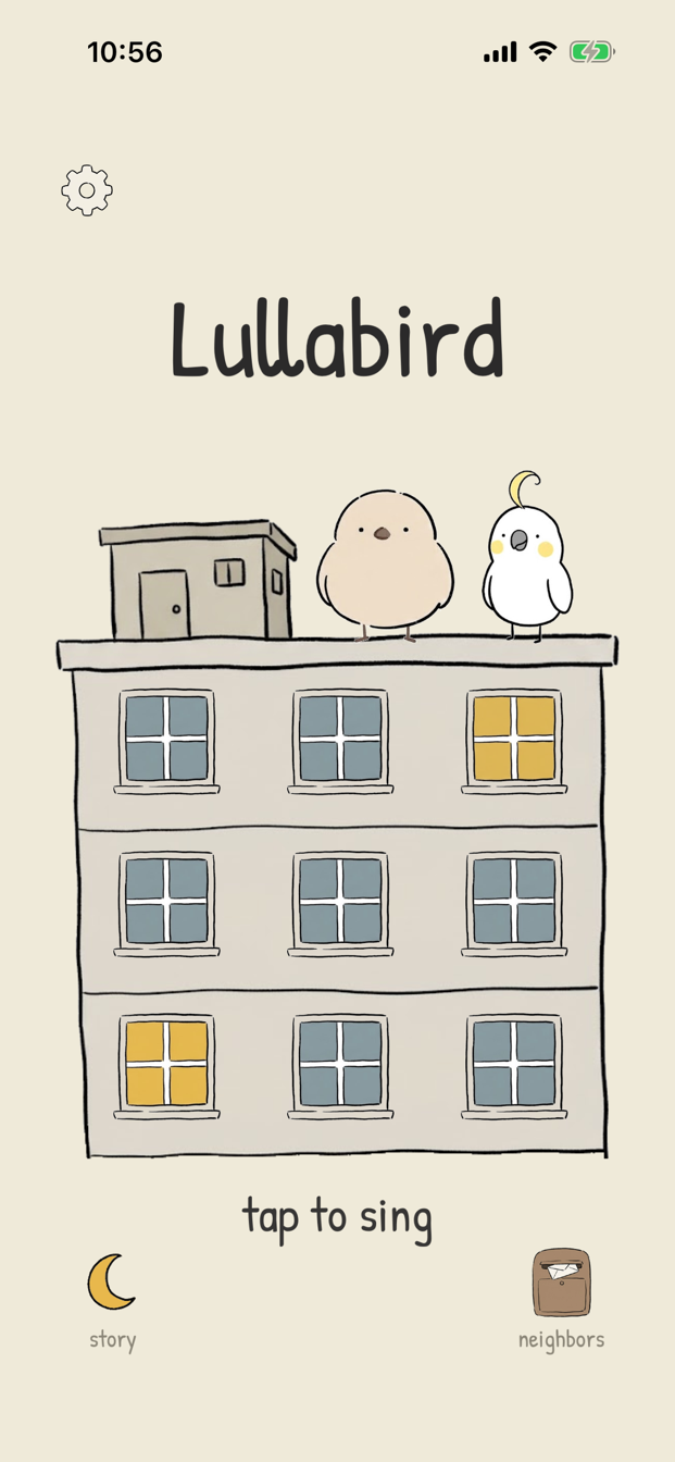Home: the parrot and a sparrow on the rooftop at night